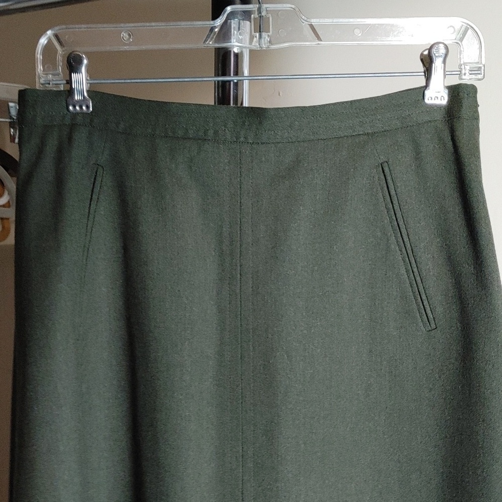 Vintage Talbots Long Green Fine Wool Riding Skirt 6 - Picture 15 of 17
